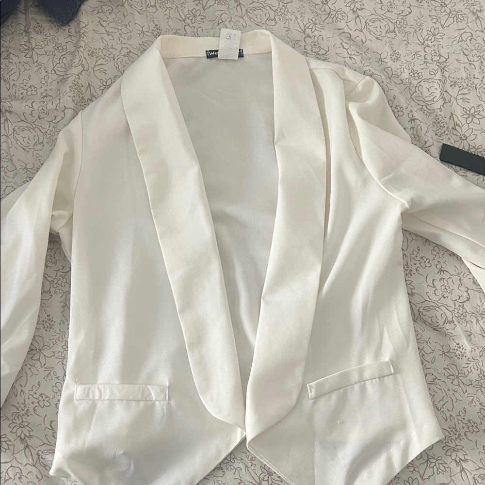 White Blazer with Shawl Collar
